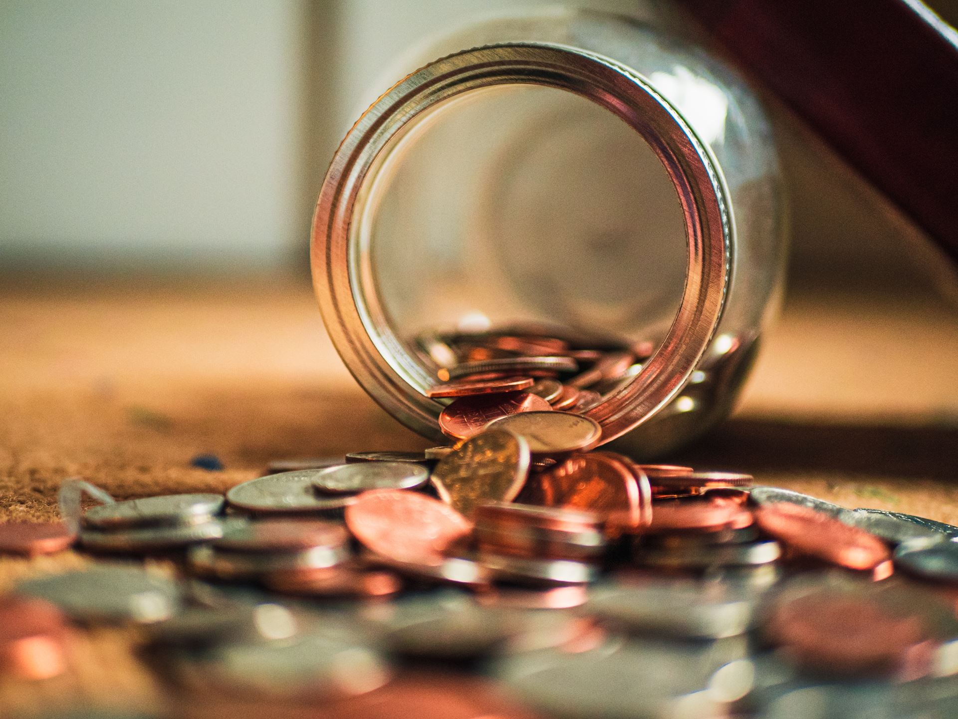 jar of coppers spilled over